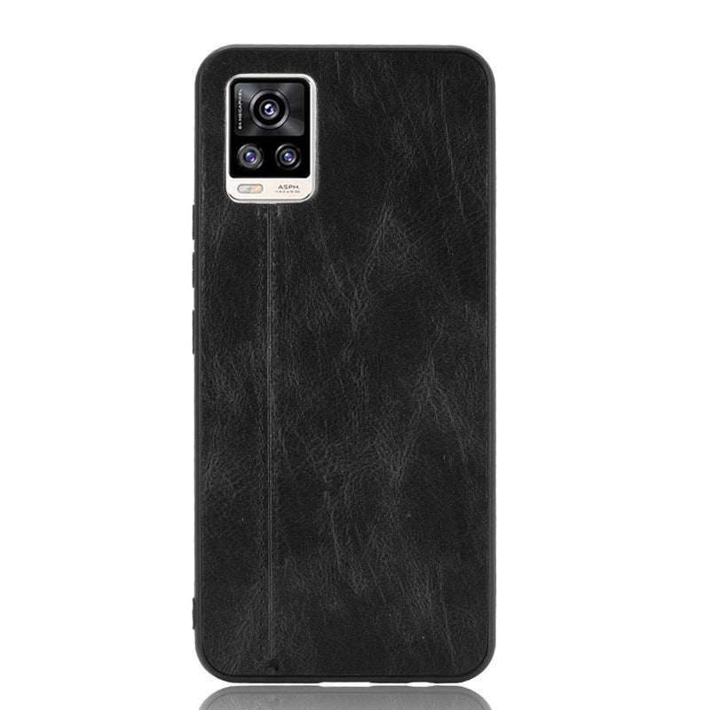 HuHa Case Cover For Vivo V20 Shockproof Sewing Cow Pattern Skin PC + PU + TPU Case(Black) - Image 2