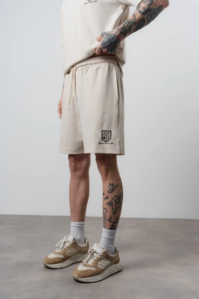 RESPIRE Men's Rocket Club Printed Shorts, Beige