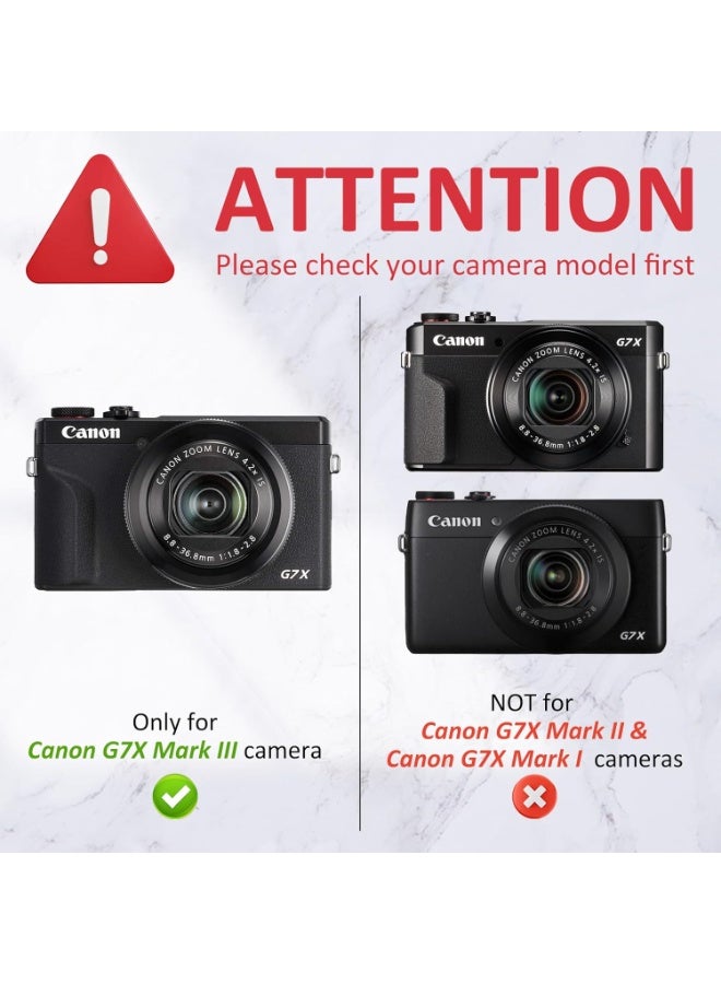 QIRG Silicone Case for Canon G7X Mark III Case, G7X Mark III Accessories with 2 pcs sreen Protectors,Detachable Lens Cover for Canon G7X Mark III Cover - Image 2
