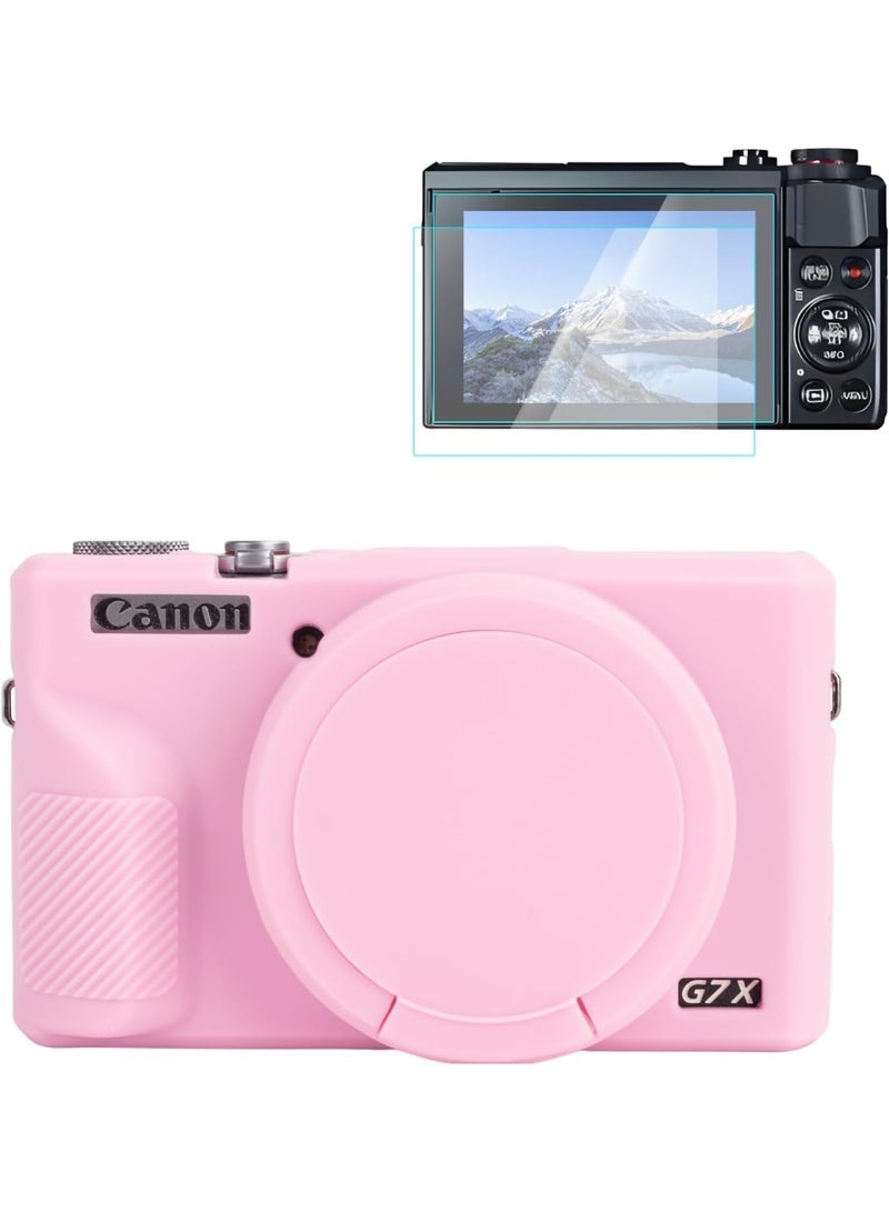 QIRG Silicone Case for Canon G7X Mark III Case, G7X Mark III Accessories with 2 pcs sreen Protectors,Detachable Lens Cover for Canon G7X Mark III Cover - Image 1