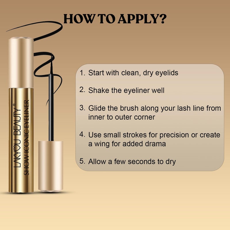 LAKYOU BEAUTY Lakyou Beauty Waterproof Show Iconic Mascara 24Hour Wear Super Thick Voluminous Lashes Pack Of 2 - Image 5
