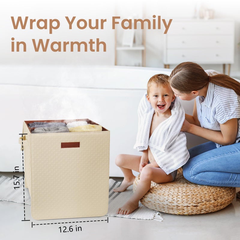 Kdti Towel Warmer Bucket - 36L Hot Towel Warmer for Bathroom & Home Spa, Fits 3 Oversized 40"x70" Towels/Bathrobes/Blankets, Auto Shut Off & Adjustable Timer (Upright- Geometric Weave Style) - Image 3