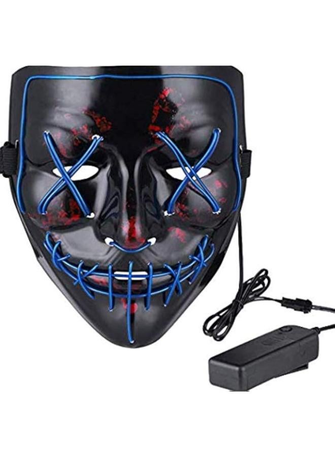 Other Glowing Blue LED Light Mask - Horror Halloween Ghost Clown Mask - Unisex - All Ages