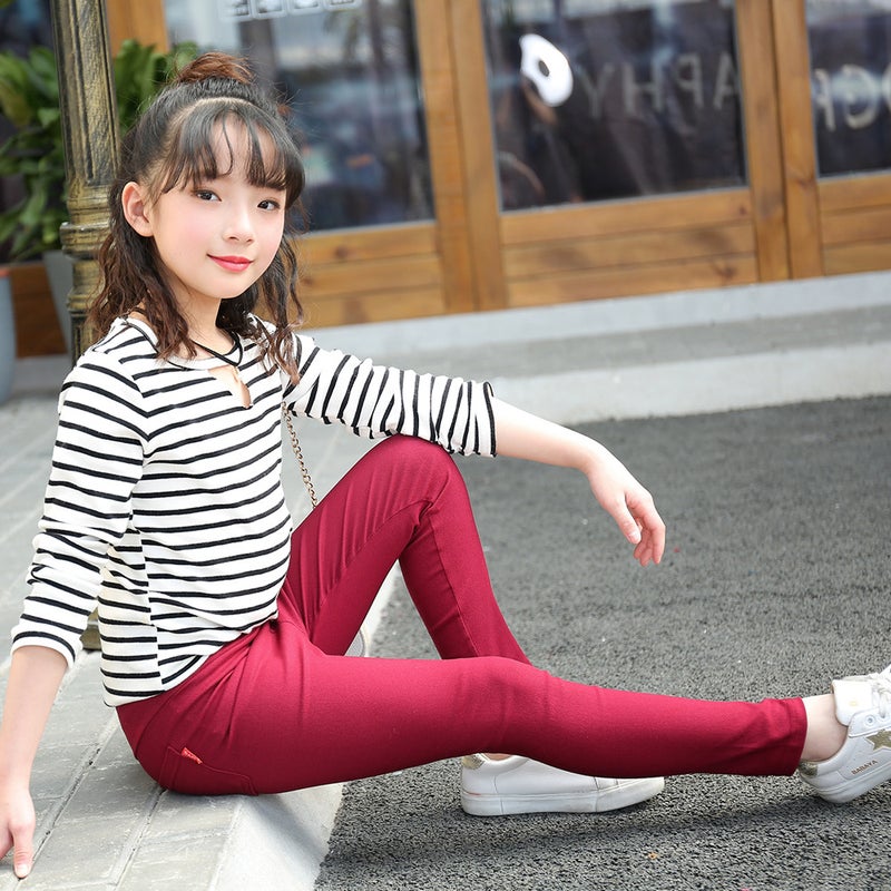 2022 Children'S Pants New 3-12 Years Old Girls Pencil Pants Pressure Standard Elastic Leggings Pants Outside Wear Pants - Image 4