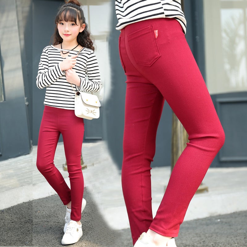 2022 Children'S Pants New 3-12 Years Old Girls Pencil Pants Pressure Standard Elastic Leggings Pants Outside Wear Pants - Image 2