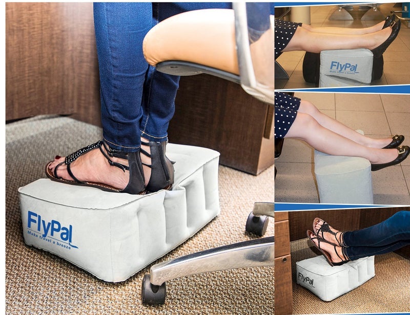 Flypal Inflatable Foot Rest Pillow, Kids Airplane Bed | Adjustable Height Leg Rest for Travel & Office | Improves Comfort & Circulation, Reduces Swelling & Fatigue | Lightweight & Portable - Image 4