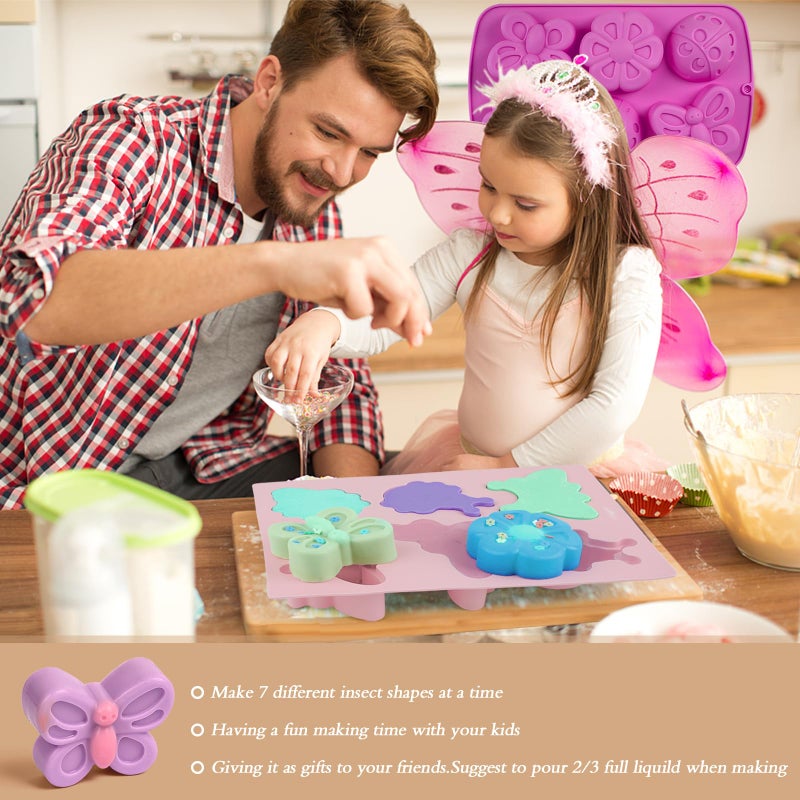 Sakolla Insect Silicone Molds Soap 2pcs 6-Cavity Dragonfly Butterfly Ladybug Shape Silicone Molds for Soap Making DIY Baking Mold for Lotion Bars, Chocolate, Candy, Muffin, Biscuit, Cookie Pans - Image 5