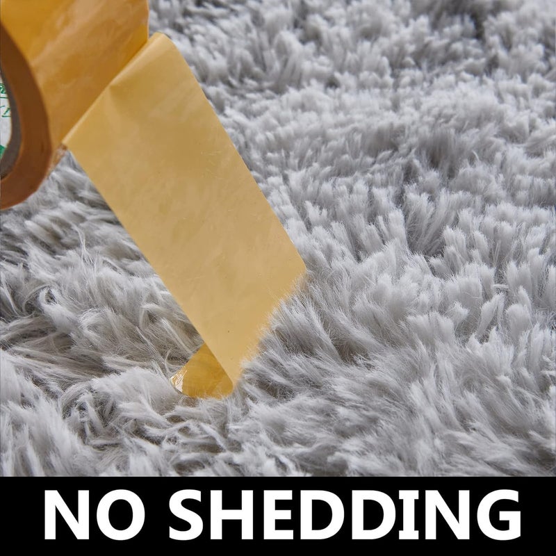 FJZFING Tie-Dyed Light Grey Round Rug Ultra-Soft Plush Modern 6x6 Circle Area Rug for Kid's Bedroom, Fluffy Shag Circular Rug for Nursery Room, Non-Slip Tie-Dyed Light Grey Rug for Teen's Room - Image 4