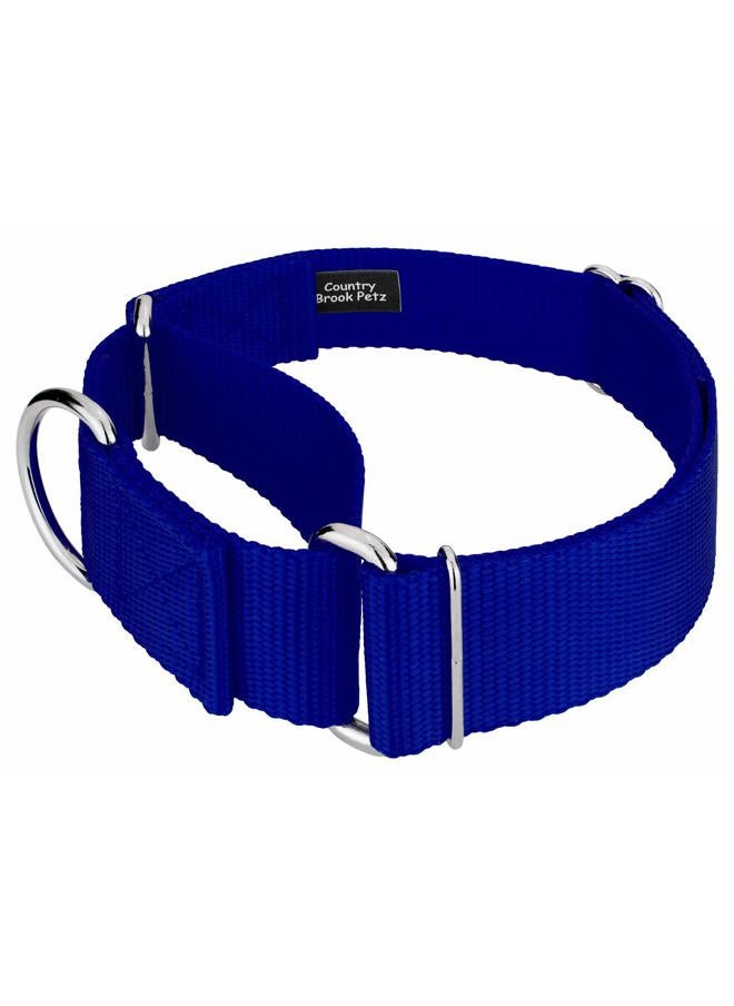 Country Brook Design Country Brook Petz 1 1/2 Inch Martingale Heavy Duty Nylon Adjustable Dog Collar for Small, Medium, Large Breeds - Vibrant 17 Color Selection (Royal Blue, Large)  - Image 3