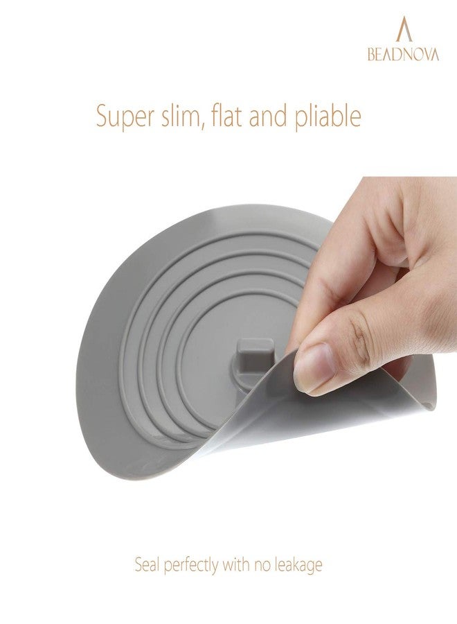 BEADNOVA Bathtub Water Stopper Tub Drain Plug Silicone Tub Universal Bathtub Stopper for Drain (6 Inches, 2 Pack, Grey) - Image 4