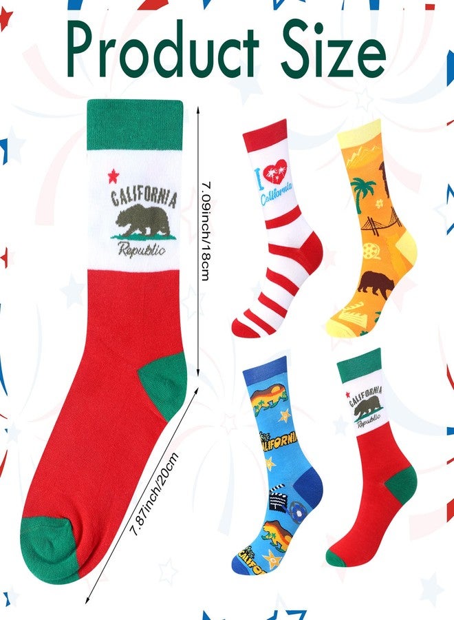 Skicuff جوارب Skicuff، 8 أزواج، جوارب كاليفورنيا الملونة والمرحة، هدية تذكارية رائعة للسفر والمدن، جوارب مدينة كاليفورنيا، هدية مثالية لأعياد الميلاد والكريسماس للرجال والنساء - Image 3