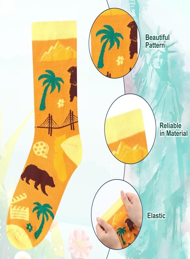 Skicuff جوارب Skicuff، 8 أزواج، جوارب كاليفورنيا الملونة والمرحة، هدية تذكارية رائعة للسفر والمدن، جوارب مدينة كاليفورنيا، هدية مثالية لأعياد الميلاد والكريسماس للرجال والنساء - Image 2