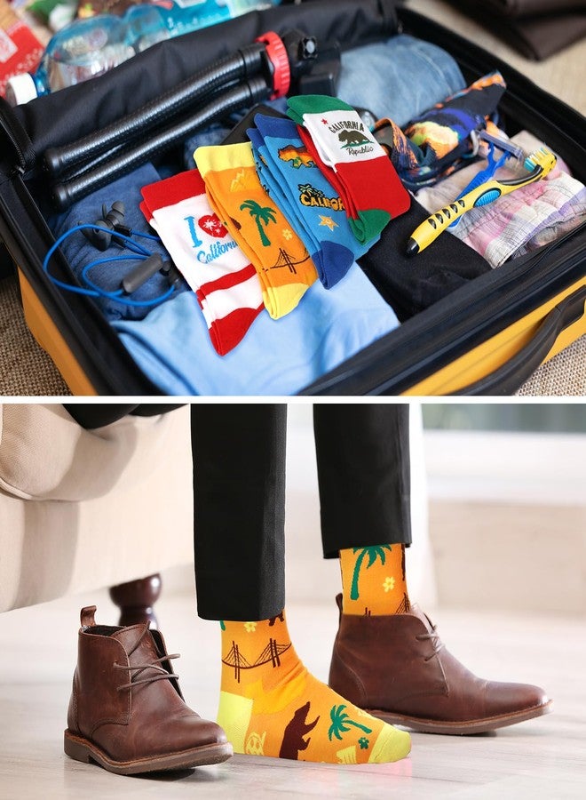 Skicuff جوارب Skicuff، 8 أزواج، جوارب كاليفورنيا الملونة والمرحة، هدية تذكارية رائعة للسفر والمدن، جوارب مدينة كاليفورنيا، هدية مثالية لأعياد الميلاد والكريسماس للرجال والنساء - Image 5