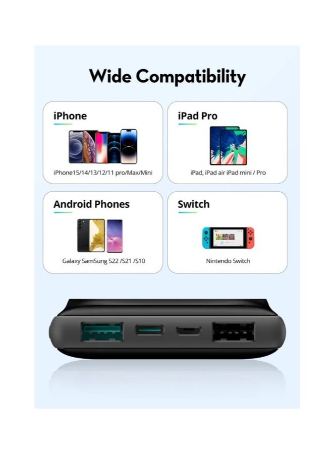 ريبنيو باور بانك 4 في واحد كل واحد يحوي طاقة 10000mAhمع قاعدة للشحن لون اسود - Image 5