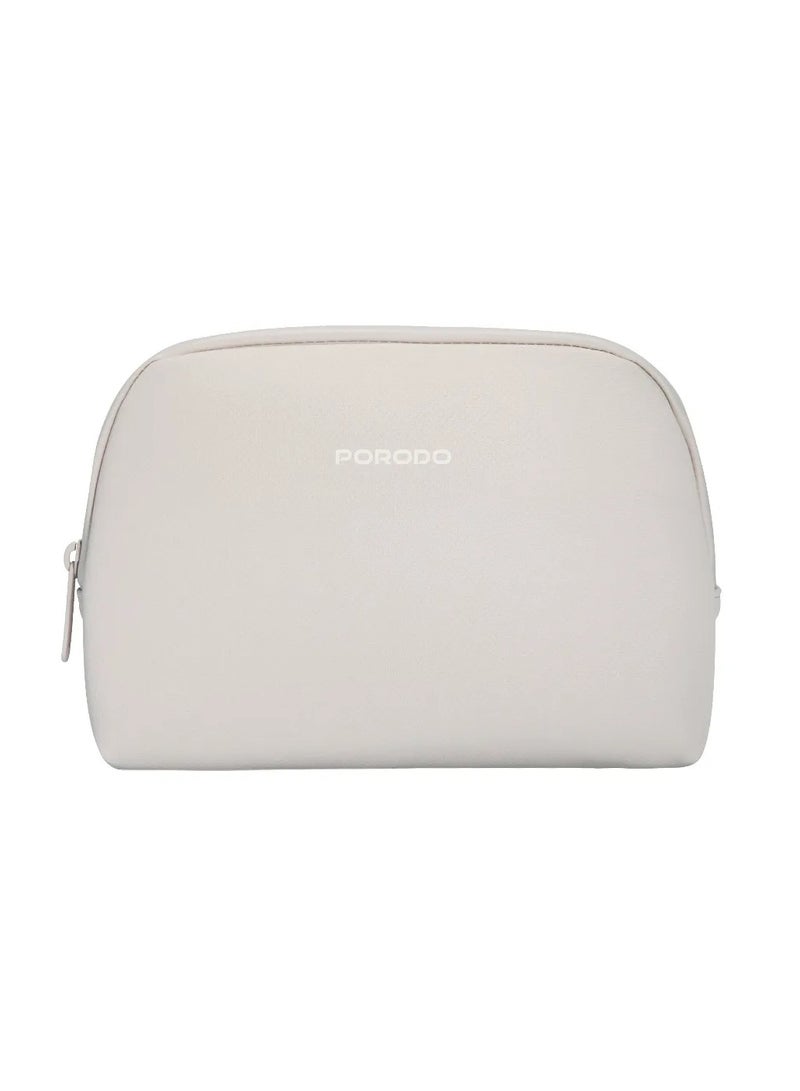 porodo Geneva 1L Tech Accessory Pouch with Cable Organizer & Easy Carry Handle / Water Resistant / Spacious Compartment / Durable Material - Beige - Image 1