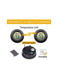 JEDEW 2 Pack Mini Hygrometer Thermometer Digital Lcd Monitor Indoor Outdoor Humidity Meter Gauge Temperature For Humidifiers Dehumidifiers Greenhouse Reptile Plant Humidor Fahrenheit ℉ Or Celsius ℃  - Image 4