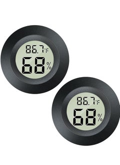 JEDEW 2 Pack Mini Hygrometer Thermometer Digital Lcd Monitor Indoor Outdoor Humidity Meter Gauge Temperature For Humidifiers Dehumidifiers Greenhouse Reptile Plant Humidor Fahrenheit ℉ Or Celsius ℃  - Image 1