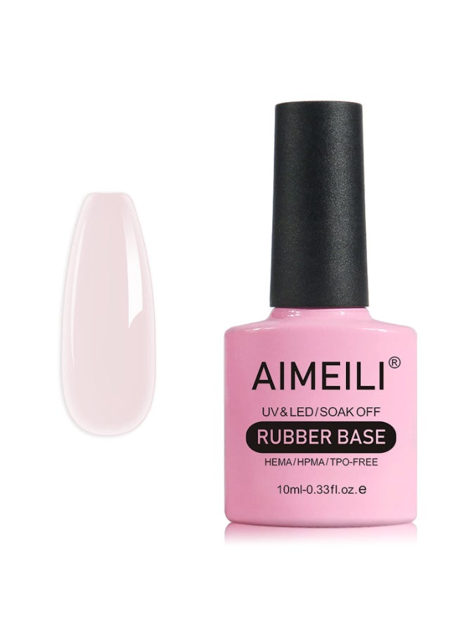AIMEILI Hema Free Rubber Base Gel For Nails Soak Off U V LED Clear Sheer Gel Nail Polish 4 in 1 Nail StrengthenEnhanceBase CoatColor 430 10ml - Image 3