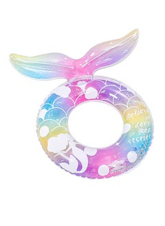 Y&D Mermaid Pool Floats Girls Inflatable Swimming Float Tubes Mermaid Tail Float Glitters Rainbow Beach Floats for Girls Boy , Water Beach Party Supplies  - Image 1