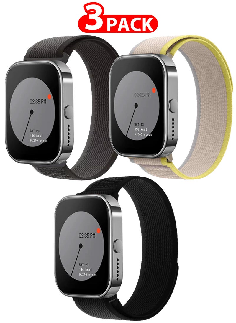 CATANES - ( for Nothing Watch Pro ) 3 Pack, Trail Loop Band, Braided Elastic Weave Sport Strap, Nylon Sport Loop Bands for Men Women - Image 1