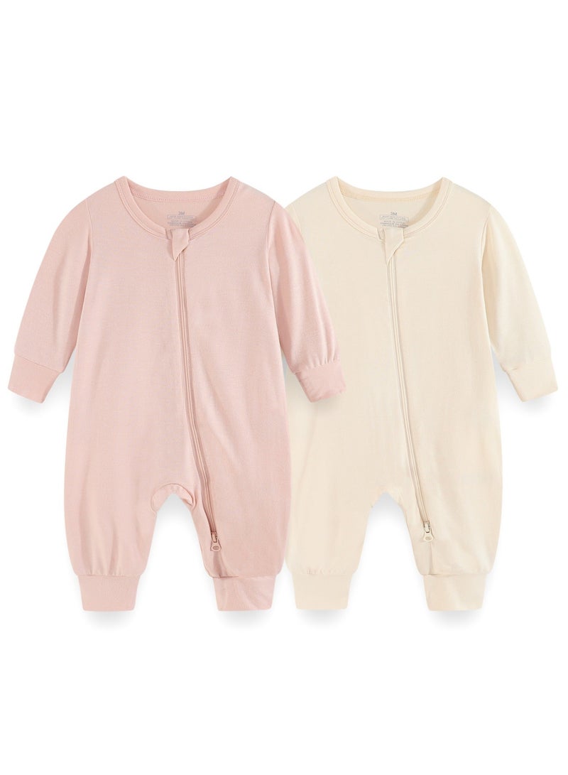 RedMapleTEK Infant And Toddler One-Piece Long-Sleeved Crawling Suit 2-Piece Set - Image 1