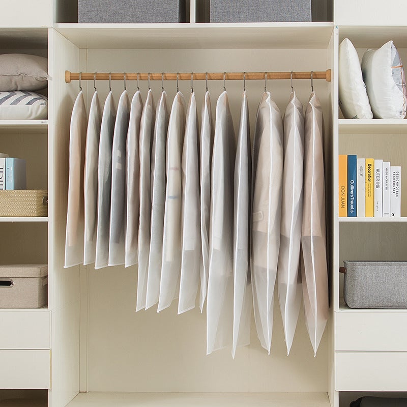 Clothes Dust Cover Peva Translucent Moisture-Proof Bag Household Simple Frosted Thickened Dust-Proof Bag Hangable Dress Cover - Image 1