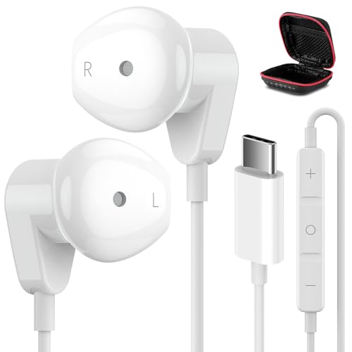 APETOO USB C Headphones for iPad Pro iPhone Air 17 16 15 Pro Max HiFi Stereo USB-C Wired Earbuds Microphone Volume Control Type C Earphone for Samsung S24 S23 Ultra S22 S21 Note20 Pixel 9 8 7 6 6a 5 OnePlus9 - Image 1