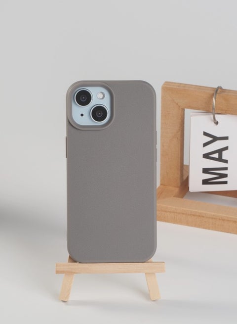 Faux Leather Texture Phone Case Compatible with iPhone 15,Slim TPU Soft Shockproof Protective Case