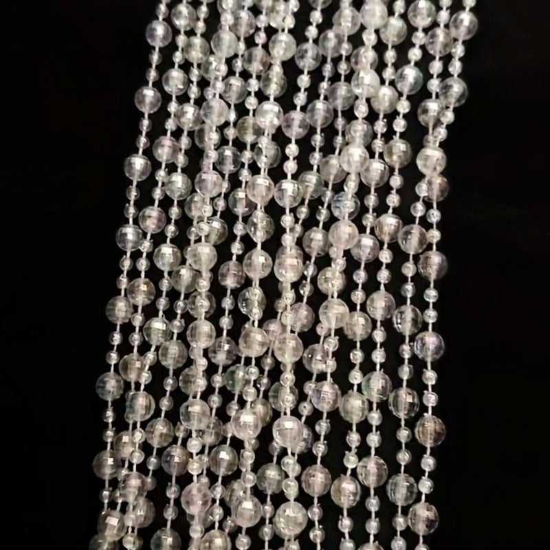 ave split Beaded Curtain Doorways Star Acrylic Hanging Door Beads String Curtains Tassel Room Divider Screen Decor for Doorway Window Living Room Wedding 049Star (Shiny Transparent Ball) - Image 5