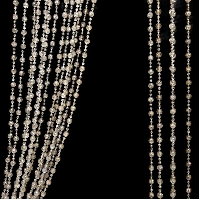 ave split Beaded Curtain Doorways Star Acrylic Hanging Door Beads String Curtains Tassel Room Divider Screen Decor for Doorway Window Living Room Wedding 049Star (Shiny Transparent Ball) - Image 1