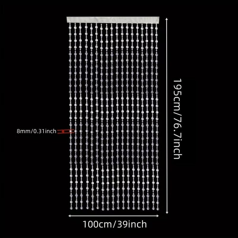 ave split Beaded Curtain Doorways Star Acrylic Hanging Door Beads String Curtains Tassel Room Divider Screen Decor for Doorway Window Living Room Wedding 049Star (Shiny Transparent Ball) - Image 4