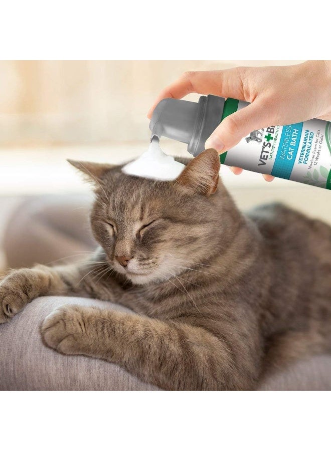 Vet's Best أفضل شامبو جاف للقطط من فيت، شامبو جاف بدون شطف للقطط، شامبو قطط مصمم من قبل أطباء بيطريين، شامبو جراء القطط، 4 أونصات - Image 3