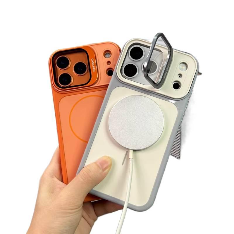 BB غطاء MagSafe بAcrylic لـ iPhone 16 / 16 Plus / 16 Pro / 16 Pro Max مع مقاوم للصدمات وحماية من السقوط مع مقاوم للصدمات مع حامل قابل للطي مع مغناطيس قوي باللون أسود مغناطيسي بوظيفة. - Image 2