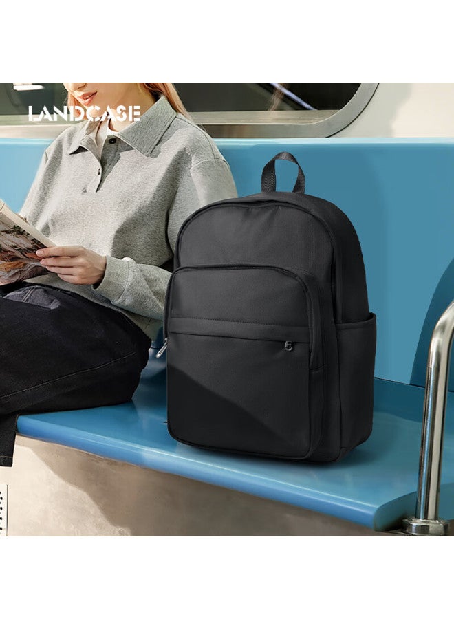 Landcase Backpack For Women, New Korean Style Large Capacity Student Bookbag, Casual Laptop Bag For Men, 5039 Black - Image 2