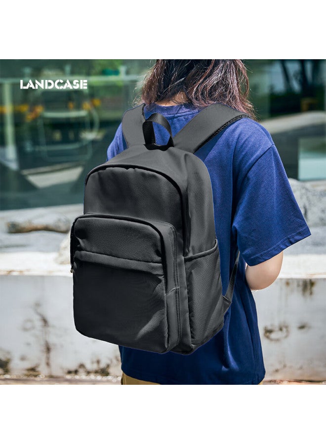 Landcase Backpack For Women, New Korean Style Large Capacity Student Bookbag, Casual Laptop Bag For Men, 5039 Black - Image 1