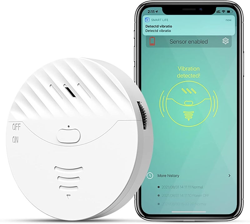 Zikra WiFi Smart Door Window Alarm, Vibration Sensors with 130dB Alarm and Free App Alerts, with Virtually Any Window, Glass Break Alarm Perfect for Home, Office, Dorm Room - Image 1