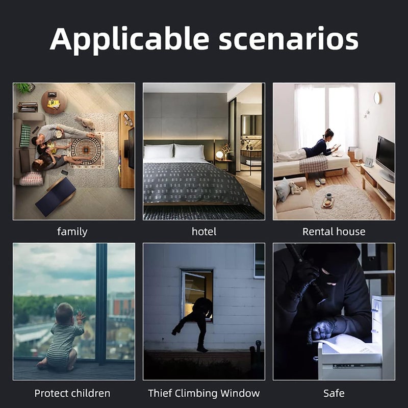 Zikra WiFi Smart Door Window Alarm, Vibration Sensors with 130dB Alarm and Free App Alerts, with Virtually Any Window, Glass Break Alarm Perfect for Home, Office, Dorm Room - Image 5