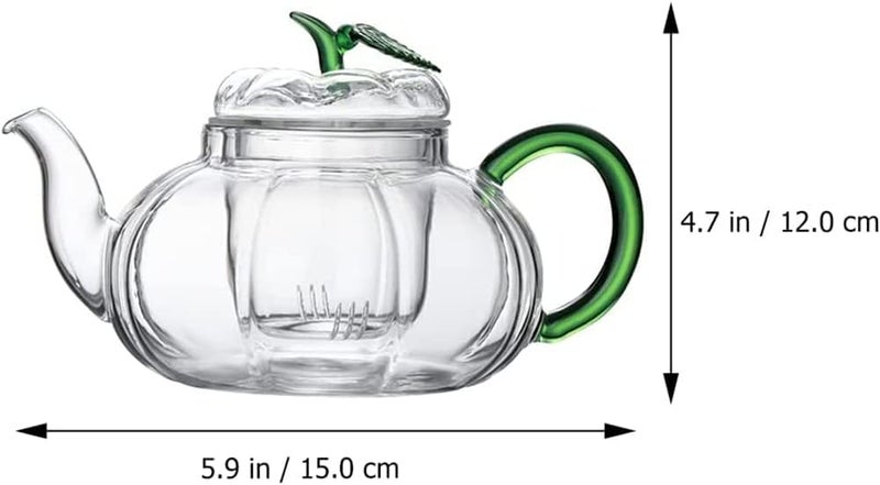 Glass Teapot with Infuser Stovetop Tea Kettle for Loose Leaf Tea Kung Fu Glass Teapot Tea Maker Stovetop Safe Glass Teapot with Lids Handle for Home Office, 600ml - Image 4
