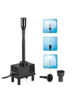 Decdeal Fountain Pump With Lights Led, 10W 160Gph Submersible Water Pump Fountain For Aquarium Fish Tank Pond Garden Backyard, 600L/H Ac 110V  - Image 1
