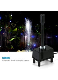 Decdeal Fountain Pump With Lights Led, 10W 160Gph Submersible Water Pump Fountain For Aquarium Fish Tank Pond Garden Backyard, 600L/H Ac 110V  - Image 3