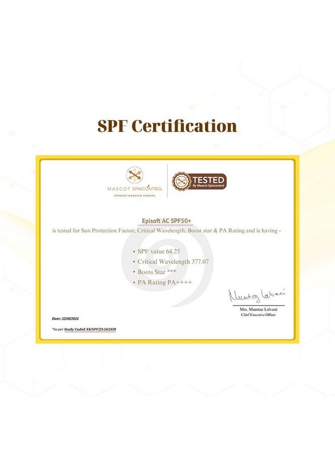 إيبيسوفت - واقي شمس Ac Spf 50+ | أقصى قدر من الترطيب | حماية من الأشعة فوق البنفسجية A/B ومقاومة الماء والعرق | خفيف الوزن | مع فوائد مضادة للشيخوخة | لجميع أنواع البشرة | بدون طبقة بيضاء | 50 جرام - Image 1
