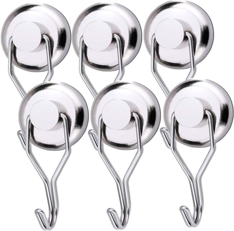 Elefama 110 LBS Magnetic Hooks Heavy Duty for Cruise Cabins Refrigerator Fridge Hanging Grill Tools Purse Magnet Hooks Strong Magnets with Hooks Swing Magnetic Hook Hanger for Kitchen Classroom - Image 1