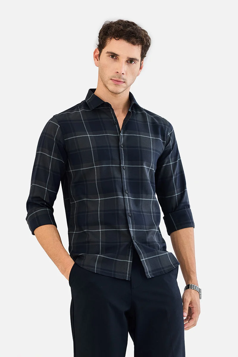 SNITCH قميص فاخر كاروهات بقصة ضيقة