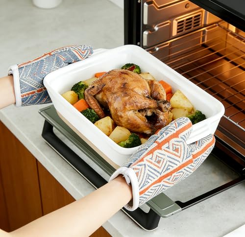 HVH Ceramic Casserole Dish with Lid - Oven Safe, 9x13 Rectangular Baking Dish, 3.5 Quart, Farmhouse Style (White) - Image 5