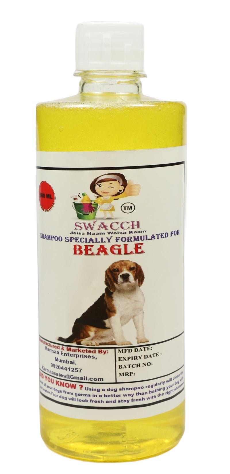 Swacch Shampoo Specially Formulated for Beagle (500ml) Lemon - Image 2