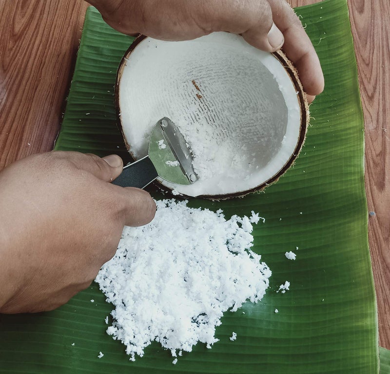 Plai Na Coconut Hand Grater Scraper Shredder Blade Meat Removal Tool Stainless Steel, Bottle Opener, Peeler - Image 2