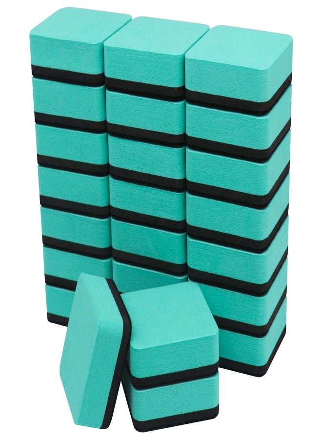 IHPUKIDI Dry Erase Erasers, IHPUKIDI 24 Pack Magnetic Whiteboard Dry Eraser Chalkboard Cleansers for Classroom, Home and Office (Green, 2 x 2 Inch) - Image 1