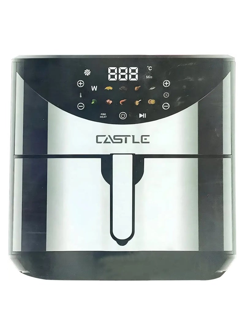 قلاية هوائية كاسيل، 10 لتر، 2200 وات ، شاشة ديجيتال، تاتش، AFS1210 - فضي