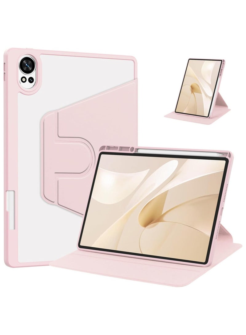 Hybrid Case Compatible with Huawei MatePad 12X/Matepad Air 12 2024 Cover, Clear Acrylic Multi-Angle Hard PC Case with Pen Holder Protective Stand Cover for Huawei MatePad 12X 12inch (Pink) - Image 1