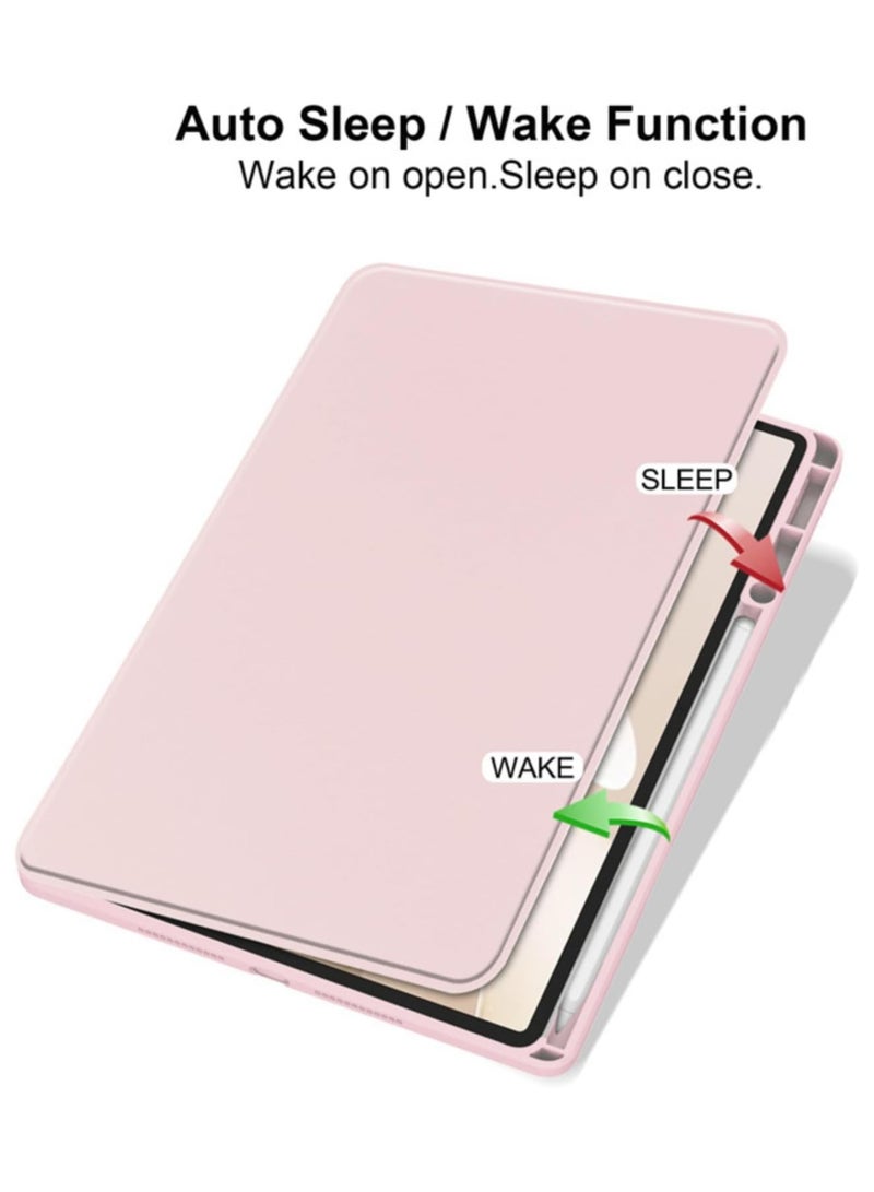 Hybrid Case Compatible with Huawei MatePad 12X/Matepad Air 12 2024 Cover, Clear Acrylic Multi-Angle Hard PC Case with Pen Holder Protective Stand Cover for Huawei MatePad 12X 12inch (Pink) - Image 2